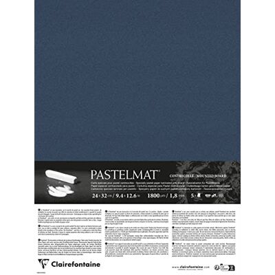 Clairefontaine Contrecollé Pastelmat 24x32cm 5F bleu foncé Clairefontaine Contrecollé Pastelmat 24x32cm 5F bleu foncé