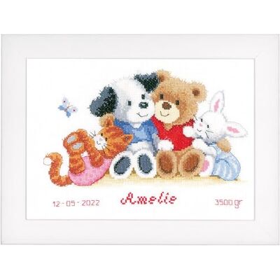 Vervaco Kit Punto Croce Contato AMICI ANIMALI Annuncio Nascita Punto Croce ca. 28 x 19 cm Regalo Personalizzato Set Fai Da Te Attività Creative Adulti Benvenuto Bambino Cross Stitch Vervaco Kit Punto Croce Contato AMICI ANIMALI Annuncio Nascita Punto Croce ca. 28 x 19 cm Regalo Personalizzato Set Fai Da Te Attività Creative Adulti Benvenuto Bambino Cross Stitch