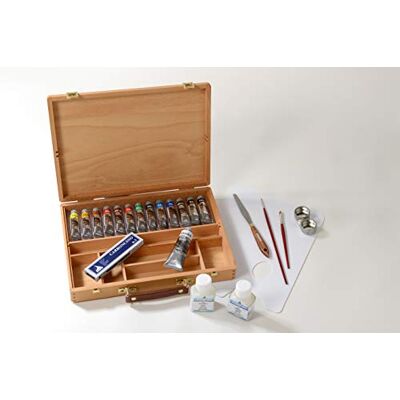 Maimeri Cassetta Studio in Faggio Con 13 Tubi 20ml Assortiti 1 Tubo Bianco 60ml Colori Acrilici Linea Polycolor E Accessori Maimeri Cassetta Studio in Faggio Con 13 Tubi 20ml Assortiti 1 Tubo Bianco 60ml Colori Acrilici Linea Polycolor E Accessori