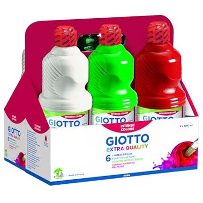 Set di Tempera Giotto - Colori Vari - 6 x 1000 ml - Kit di Pittura Set di Tempera Giotto - Colori Vari - 6 x 1000 ml - Kit di Pittura