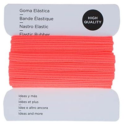 INNSPIRO Gomma elastica Fucsia Fluor 5,3 mm. 3 m, per cucito e artigianato INNSPIRO Gomma elastica Fucsia Fluor 5,3 mm. 3 m, per cucito e artigianato