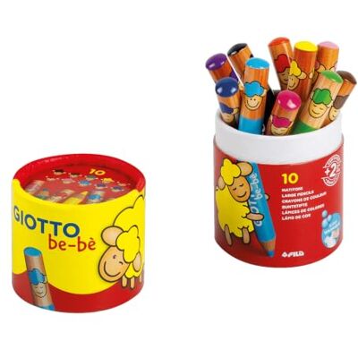 GIOTTO be-bè Matite Jumbo - Colorate, Eliminabili, Sicure per bambini GIOTTO be-bè Matite Jumbo - Colorate, Eliminabili, Sicure per bambini