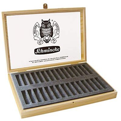 Schmincke Scatola di legno per 30 pastelli, per il riempimento individuale con pastelli sopraffini Schmincke Scatola di legno per 30 pastelli, per il riempimento individuale con pastelli sopraffini