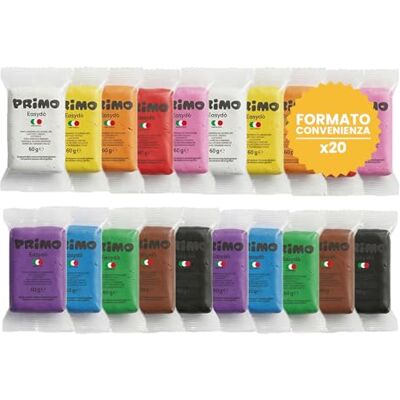 PRIMO Easydò Pasta da Modellare, Pasta Modellabile in 20 Panetti (60g) x 10 Colori per Bambini 3+ Anni Morbida a Lungo, Made in Italy, Sicura, Testata Cartoleria e Lavoretti Creativi per Bambini PRIMO Easydò Pasta da Modellare, Pasta Modellabile in 20 Panetti (60g) x 10 Colori per Bambini 3+ Anni Morbida a Lungo, Made in Italy, Sicura, Testata Cartoleria e Lavoretti Creativi per Bambini