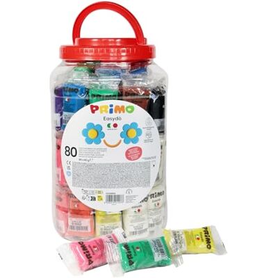 PRIMO Easydò Pasta da Modellare, Pasta Modellabile 80 Panetti 60g x 19 Colori per Bambini 3+ Anni Classic, Fluo, Metal e Pastel Made in Italy e Testata, Cartoleria e Lavoretti Creativi per Bambini PRIMO Easydò Pasta da Modellare, Pasta Modellabile 80 Panetti 60g x 19 Colori per Bambini 3+ Anni Classic, Fluo, Metal e Pastel Made in Italy e Testata, Cartoleria e Lavoretti Creativi per Bambini
