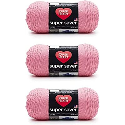 Red Heart Super Saver Confezione da 3 – rosa perfetto – 198 g – acrilico – 4 medio (pettinato) – 300 metri – per lavoro a maglia, uncinetto, artigianato e amigurumi Red Heart Super Saver Confezione da 3 – rosa perfetto – 198 g – acrilico – 4 medio (pettinato) – 300 metri – per lavoro a maglia, uncinetto, artigianato e amigurumi