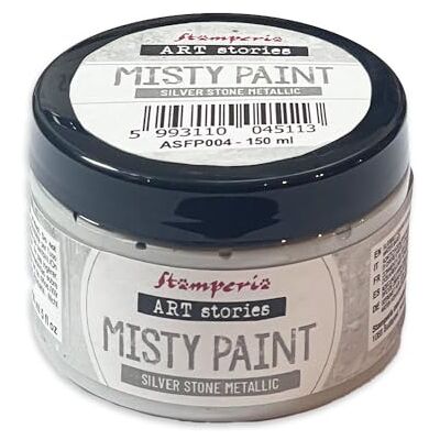 Stamperia Misty Paint for Crafts, Ideal for Stencilling and Mixed Media Projects, Water Based, Adds a Special Touch to Any Creation (150ml) (Metallic, Silver Stone) Stamperia Misty Paint for Crafts, Ideal for Stencilling and Mixed Media Projects, Water Based, Adds a Special Touch to Any Creation (150ml) (Metallic, Silver Stone)