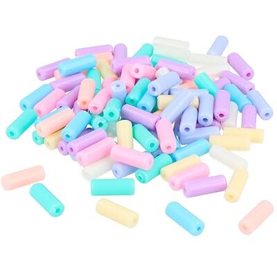 INNSPIRO Perline in plastica a forma cilindrica multicolore pastello 13x5mm 800u. ca. diam. int. 1,5 mm INNSPIRO Perline in plastica a forma cilindrica multicolore pastello 13x5mm 800u. ca. diam. int. 1,5 mm