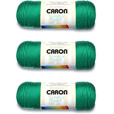 Caron Simply Soft Kelly Green Filati Confezione da 3 pezzi da 170 g Acrilico 4 M (pettinato) 315 m Maglieria/uncinetto Caron Simply Soft Kelly Green Filati Confezione da 3 pezzi da 170 g Acrilico 4 M (pettinato) 315 m Maglieria/uncinetto
