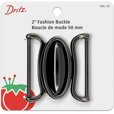 Dritz -Fibbia in Metallo, per 2 "per Cintura, Colore: Canna di Fucile Dritz -Fibbia in Metallo, per 2 "per Cintura, Colore: Canna di Fucile