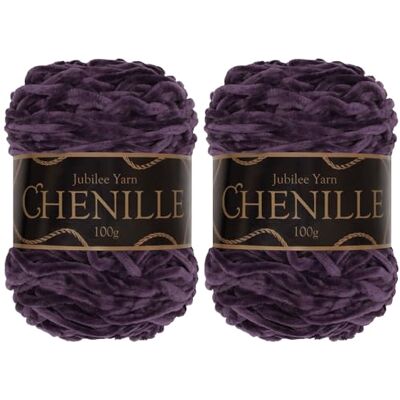 BambooMN JubileeYarn Filato di ciniglia, peso pettinato, 100 g/torta, ametista, 2 torte BambooMN JubileeYarn Filato di ciniglia, peso pettinato, 100 g/torta, ametista, 2 torte