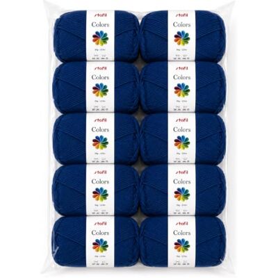 Stafil Colors Set da 10 Gomitoli Colore blu nazionale – 10 Gomitoli da 50 g (500 g Totali) – Lana Acrilica per Uncinetto, Maglia, Amigurumi, Crochet e Lavori Creativi Stafil Colors Set da 10 Gomitoli Colore blu nazionale – 10 Gomitoli da 50 g (500 g Totali) – Lana Acrilica per Uncinetto, Maglia, Amigurumi, Crochet e Lavori Creativi