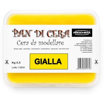 PROCHIMA , Pan di Cera, Pasta Dura Gialla da Modellare, Ottenuta con Cere Pure, Può Essere Fusa e Colata, Punto di Fusione 75°C, 500 g PROCHIMA , Pan di Cera, Pasta Dura Gialla da Modellare, Ottenuta con Cere Pure, Può Essere Fusa e Colata, Punto di Fusione 75°C, 500 g