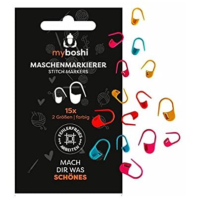 myboshi 15 pennarelli a maglia, 2 misure, in plastica, colorati, per lavori senza errori, richiudibili, multicolore, 5 g myboshi 15 pennarelli a maglia, 2 misure, in plastica, colorati, per lavori senza errori, richiudibili, multicolore, 5 g