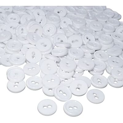 Aerzetix C56340 Set di 100 Bottoni rotondi per cucito Ø11.5x2.2mm con 2 fori diametro apertura 2mm colore bianco in plastica hobby creativo decorazione cucire merceria moda Aerzetix C56340 Set di 100 Bottoni rotondi per cucito Ø11.5x2.2mm con 2 fori diametro apertura 2mm colore bianco in plastica hobby creativo decorazione cucire merceria moda