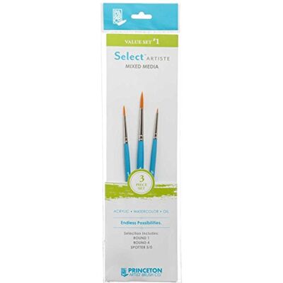 Princeton Art & Brush pennelli misti Select Artiste per olio, acrilico, acquerello Serie 3750, Brown, 101 Set Princeton Art & Brush pennelli misti Select Artiste per olio, acrilico, acquerello Serie 3750, Brown, 101 Set