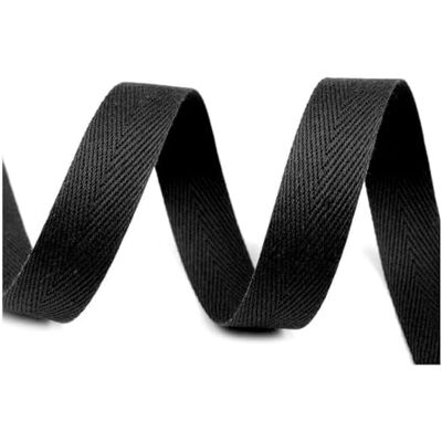 cyclingcolors Nastro in twill di cotone larghezza 16mm x lunghezza 50m, nero cyclingcolors Nastro in twill di cotone larghezza 16mm x lunghezza 50m, nero