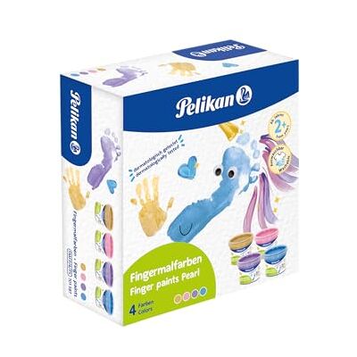Pelikan Colori a dita per bambini atossici, 4 set da 4 colori perlati 100g, dermatologicamente testati Pelikan Colori a dita per bambini atossici, 4 set da 4 colori perlati 100g, dermatologicamente testati
