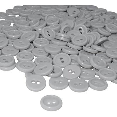 Aerzetix C56356 Set di 100 Bottoni rotondi per cucito Ø11.5x2.2mm con 2 fori diametro apertura 2mm colore grigio in plastica hobby creativo decorazione cucire merceria moda Aerzetix C56356 Set di 100 Bottoni rotondi per cucito Ø11.5x2.2mm con 2 fori diametro apertura 2mm colore grigio in plastica hobby creativo decorazione cucire merceria moda