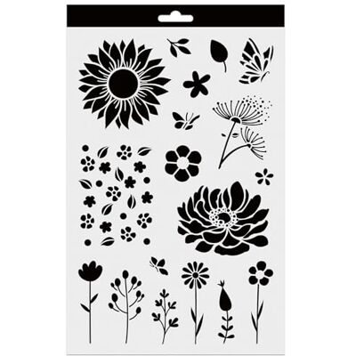 Aladine Stencil floreale 20 x 30 cm Stencil per decorazione di tutte le superfici Stencil in feltri, pittura, airbrush disegno floreale Aladine Stencil floreale 20 x 30 cm Stencil per decorazione di tutte le superfici Stencil in feltri, pittura, airbrush disegno floreale