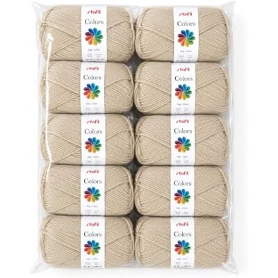 Stafil Colors Set da 10 Gomitoli Colore sabbia – 10 Gomitoli da 50 g (500 g Totali) – Lana Acrilica per Uncinetto, Maglia, Amigurumi, Crochet e Lavori Creativi Stafil Colors Set da 10 Gomitoli Colore sabbia – 10 Gomitoli da 50 g (500 g Totali) – Lana Acrilica per Uncinetto, Maglia, Amigurumi, Crochet e Lavori Creativi