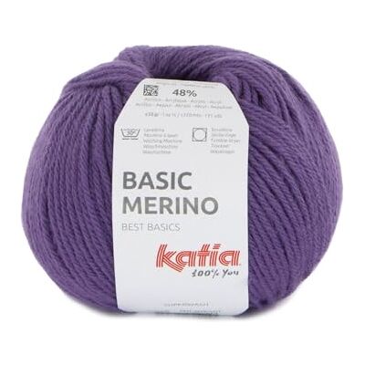 Katıa Basic Merino in gomitoli da 50 grammi e 120 metri (101 Lilla scuro) Katıa Basic Merino in gomitoli da 50 grammi e 120 metri (101 Lilla scuro)