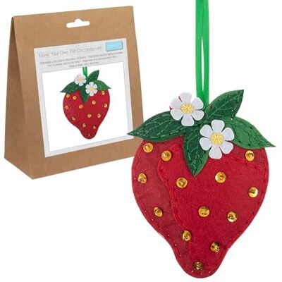 Trimits Kit per decorazioni in feltro Fragola (9 x 12 cm) con forme in feltro pretagliate, imbottitura, filo, paillettes, perline, aghi, nastro e istruzioni per principianti e piccoli creativi. Trimits Kit per decorazioni in feltro Fragola (9 x 12 cm) con forme in feltro pretagliate, imbottitura, filo, paillettes, perline, aghi, nastro e istruzioni per principianti e piccoli creativi.