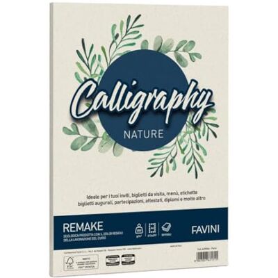 Favini A690564 Calligraphy Nature Remake colore Perla 50 cartoncini da 250 gr/m2 formato A4 21x29,7 cm ideali per Inviti Partecipazioni Diplomi Menù Made in Italy Favini A690564 Calligraphy Nature Remake colore Perla 50 cartoncini da 250 gr/m2 formato A4 21x29,7 cm ideali per Inviti Partecipazioni Diplomi Menù Made in Italy