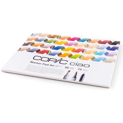Copic Ciao Marker Pad, 50 fogli di carta per pennarelli, formato DIN A4, 75 g/m², per pennarelli, bianco ultra bianco, senza acidi, senza cloro Copic Ciao Marker Pad, 50 fogli di carta per pennarelli, formato DIN A4, 75 g/m², per pennarelli, bianco ultra bianco, senza acidi, senza cloro