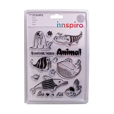 INNSPIRO Set timbri acrilici Animali mare e pesci 14 x 18 cm. INNSPIRO Set timbri acrilici Animali mare e pesci 14 x 18 cm.