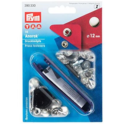 Prym Anorak Silver (12mm) Fissanters Non Sew 1 Pezzo Prym Anorak Silver (12mm) Fissanters Non Sew 1 Pezzo