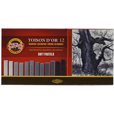Koh-I-Noor Set 12 colori pastello Toison d'Or tonalità, colore: Grigio Koh-I-Noor Set 12 colori pastello Toison d'Or tonalità, colore: Grigio