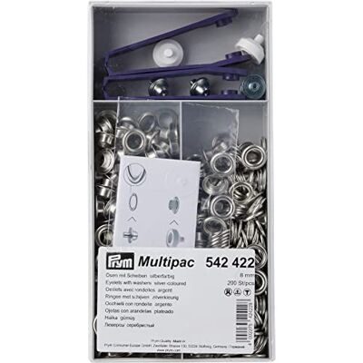 Prym Silver (8 mm) occhielli e rondelle 1 unità Prym Silver (8 mm) occhielli e rondelle 1 unità