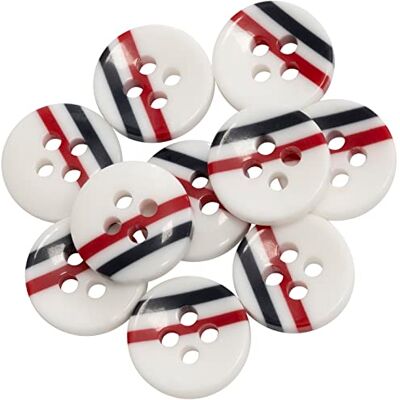 Aerzetix C65668 Set di 10 Bottoni per cucire rotondi Ø10x2.7mm con 4 fori 16L L16 colore: bianco/nero/rosso plastica apertura 1.5mm hobby creativo merceria cucito abbigliamento decorazione Aerzetix C65668 Set di 10 Bottoni per cucire rotondi Ø10x2.7mm con 4 fori 16L L16 colore: bianco/nero/rosso plastica apertura 1.5mm hobby creativo merceria cucito abbigliamento decorazione