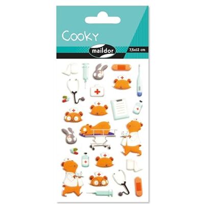 Maildor ADESIVI 3D Cooky confezione da 10 fogli 12x8 cm 270 adesivi infermieri Maildor ADESIVI 3D Cooky confezione da 10 fogli 12x8 cm 270 adesivi infermieri