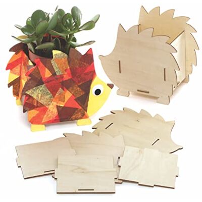 Baker Ross Vaso da Piante in Legno a Forma di Riccio Confezione da 3, Crea il Tuo Vaso da Fiori, Vasi da Piantare per Decorare, Attività Autunnali Creative per Bambini Baker Ross Vaso da Piante in Legno a Forma di Riccio Confezione da 3, Crea il Tuo Vaso da Fiori, Vasi da Piantare per Decorare, Attività Autunnali Creative per Bambini
