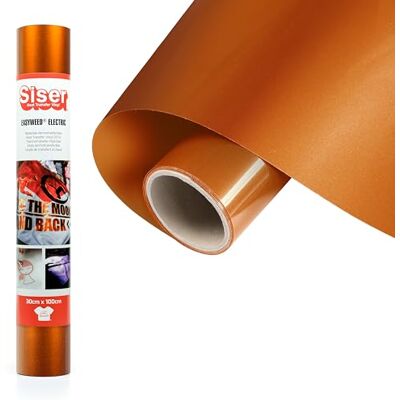 SISER Electric Arancio, 30cm x 1mt, Vinile Termotrasferibile Termoadesivo Cangiante per la Personalizzazione dei Tessuti, Abbigliamento e Accessori, Hobby Creativi, Facile da Tagliare SISER Electric Arancio, 30cm x 1mt, Vinile Termotrasferibile Termoadesivo Cangiante per la Personalizzazione dei Tessuti, Abbigliamento e Accessori, Hobby Creativi, Facile da Tagliare