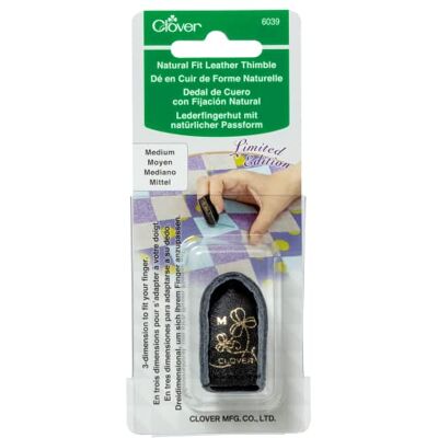 Clover Needlecraft Inc. Natural Fit Ditale in pelle media, colore: Nero Clover Needlecraft Inc. Natural Fit Ditale in pelle media, colore: Nero