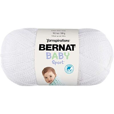 Bernat Piccolo Acrilico Bambino Sport gomitolo di Lana, White Sparkle Bernat Piccolo Acrilico Bambino Sport gomitolo di Lana, White Sparkle