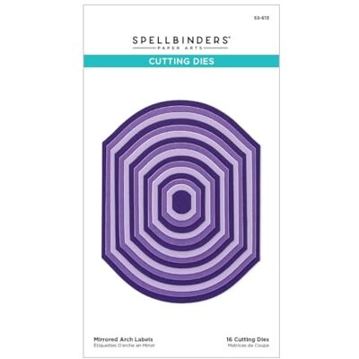 Spellbinders Fustelle con etichette incise, dalla collezione Mirrored Arch, in metallo, una Spellbinders Fustelle con etichette incise, dalla collezione Mirrored Arch, in metallo, una