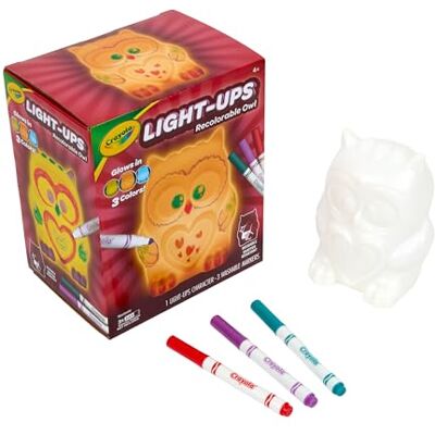 CRAYOLA Light ups Gufetto Luminoso, Personaggio Ricolorabile con Luce, Decorazione per Cameretta, Set Creativo con 3 Pennarelli Lavabili, Regalo per Bambini dai 4 Anni CRAYOLA Light ups Gufetto Luminoso, Personaggio Ricolorabile con Luce, Decorazione per Cameretta, Set Creativo con 3 Pennarelli Lavabili, Regalo per Bambini dai 4 Anni