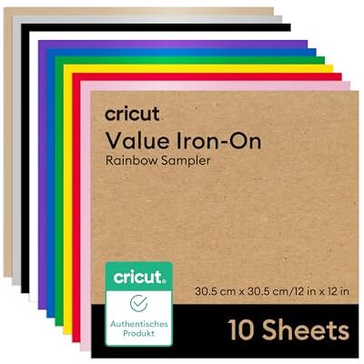 Cricut Value Confezione da 10 adesivi termoadesivi, 30,5 x 30,5 cm Cricut Value Confezione da 10 adesivi termoadesivi, 30,5 x 30,5 cm