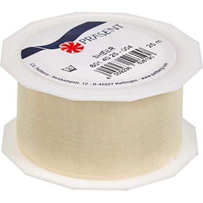 C.E. Pattberg Nastro di Organza Créme Trasparente - Nastro C.E. Pattberg Nastro di Organza Créme Trasparente - Nastro