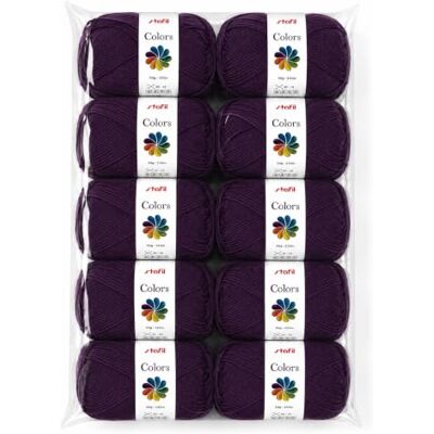 Stafil Colors Set da 10 Gomitoli Colore viola – 10 Gomitoli da 50 g (500 g Totali) – Lana Acrilica per Uncinetto, Maglia, Amigurumi, Crochet e Lavori Creativi Stafil Colors Set da 10 Gomitoli Colore viola – 10 Gomitoli da 50 g (500 g Totali) – Lana Acrilica per Uncinetto, Maglia, Amigurumi, Crochet e Lavori Creativi