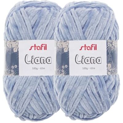 Stafil Filato Liana Effetto Morbida Ciniglia 100 g Set 2 Gomitoli Colore Azzurro Stafil Filato Liana Effetto Morbida Ciniglia 100 g Set 2 Gomitoli Colore Azzurro