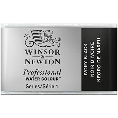Winsor & Newton Professional Vernici ad acquerello, vivaci e resistenti alla luce, pigmenti per artisti, GODET INTERO, colore: Nero D'Avorio Winsor & Newton Professional Vernici ad acquerello, vivaci e resistenti alla luce, pigmenti per artisti, GODET INTERO, colore: Nero D'Avorio