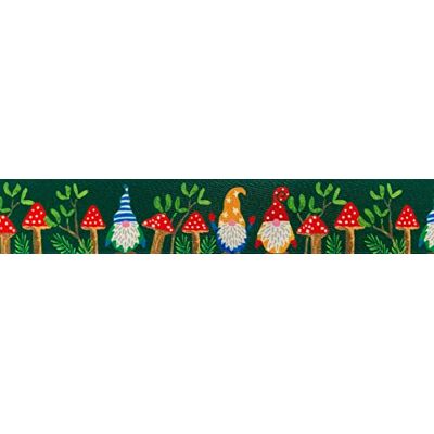 Berisfords Nastro in poliestere, bianco/verde, 25 mm x 20 m Berisfords Nastro in poliestere, bianco/verde, 25 mm x 20 m