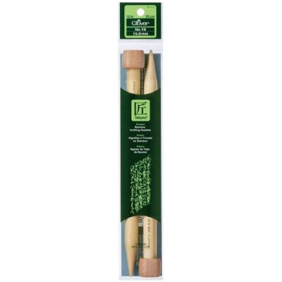 Clover Felt Takumi bambù a Singolo Punto di Lavoro a Maglia Aghi da 10 Pollici, Il Formato 19/15 mm Clover Felt Takumi bambù a Singolo Punto di Lavoro a Maglia Aghi da 10 Pollici, Il Formato 19/15 mm