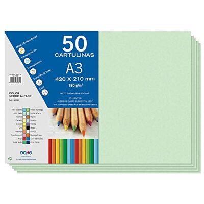 DOHE Cartoncino 50 fogli A3 Verde brillante DOHE Cartoncino 50 fogli A3 Verde brillante