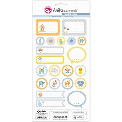 Anita y Su Mundo Collezione I nostri piccoli fogli di adesivi, 21 motivi per foglio, multicolore, 15 x 32 cm Anita y Su Mundo Collezione I nostri piccoli fogli di adesivi, 21 motivi per foglio, multicolore, 15 x 32 cm